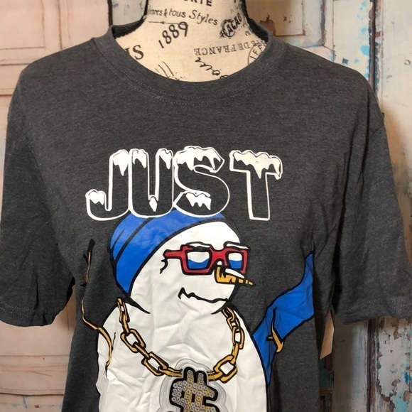 JUST CHILLIN’ Christmas T-shirt Light Up Ugly NWT Holiday Tee Shirt Snowman - Picture 2 of 7